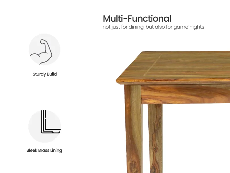 Belle Solid Wood 4 Seater Dining Table